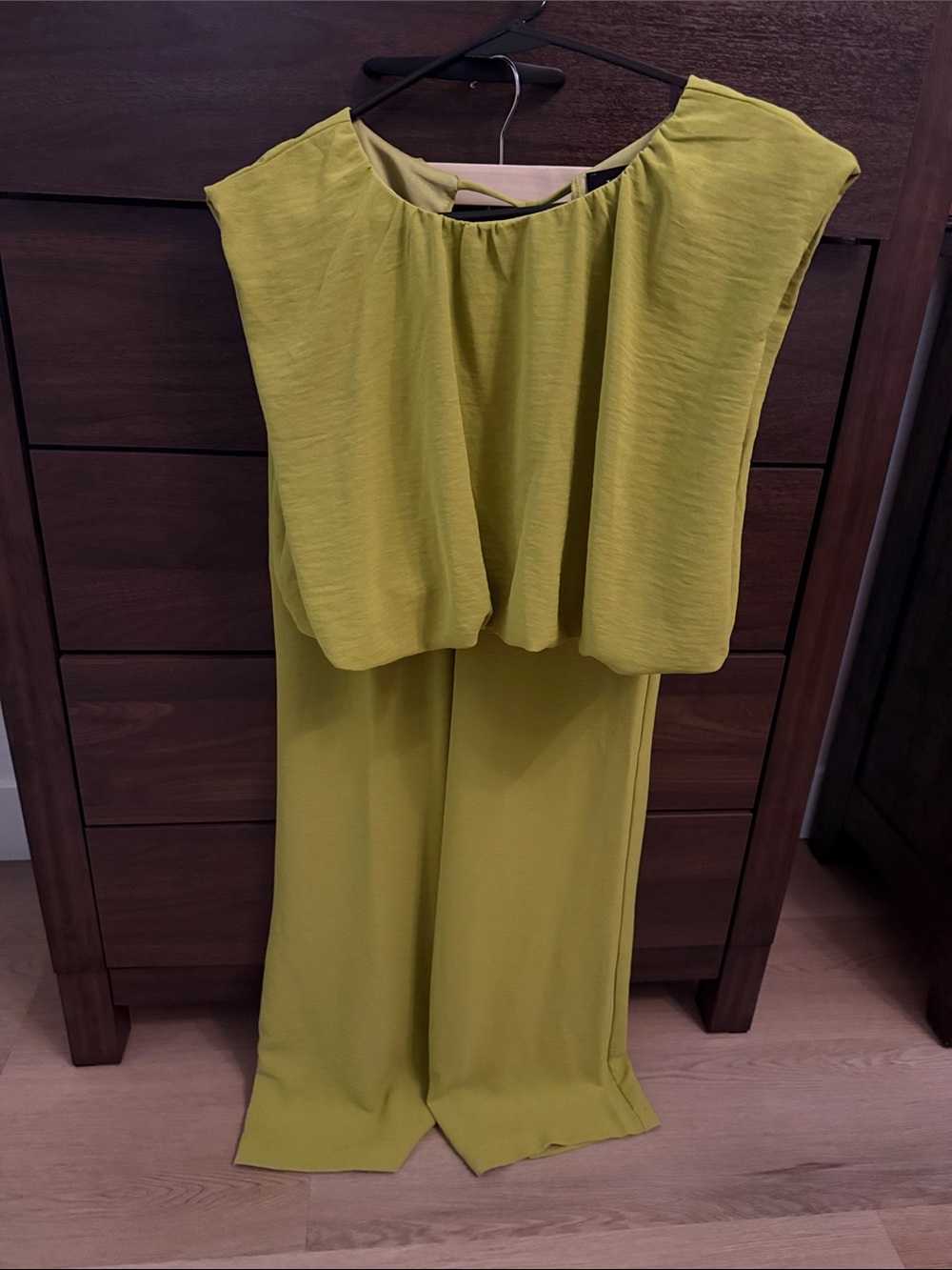 Vici Olive Green Wide-Leg Jumpsuit